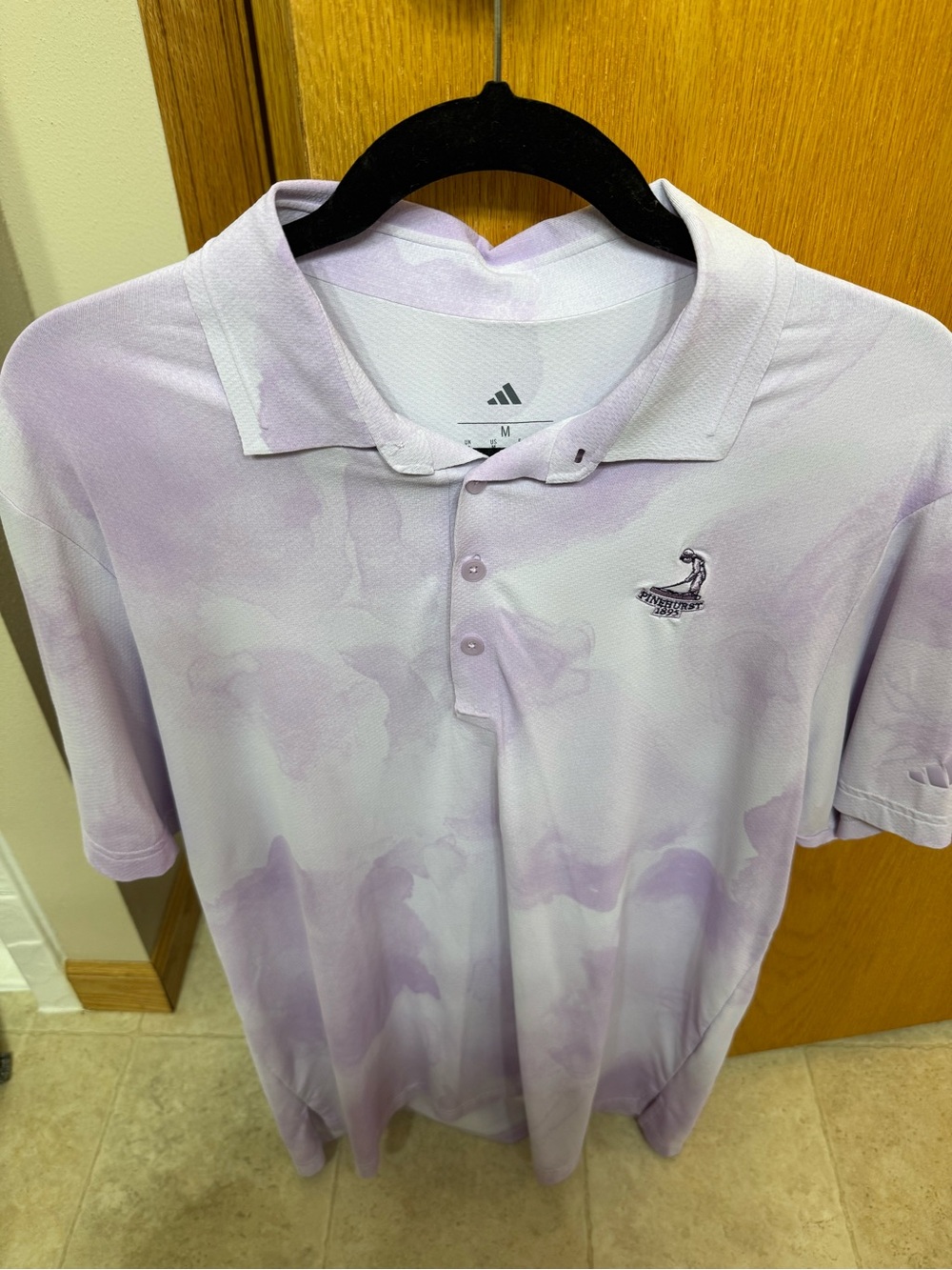 adidas Men’s Lavender Polo Shirt with Subtle Pattern